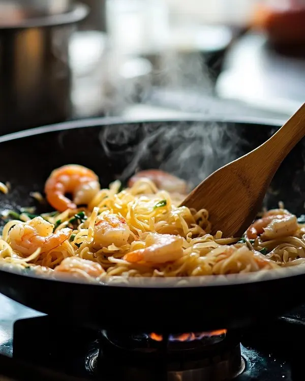 Pad Thai Crevettes : Une Recette Succulente pour Vos Papilles 3 Préparation de Pad thaï aux crevettes