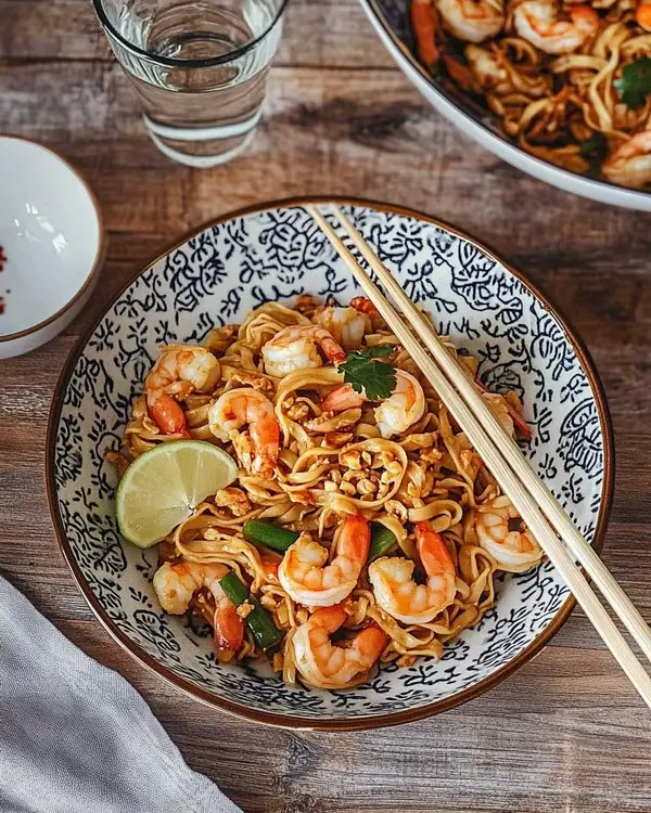 Nouilles Sautées aux Crevettes Thaï : Recette Facile et Goûteuse 4 Nouilles aux Crevettes à la Thaï recette