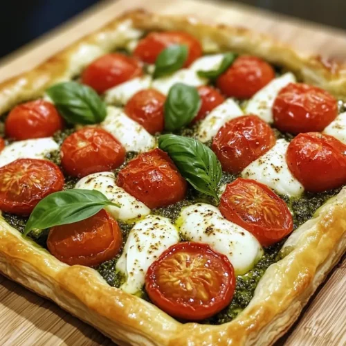 Tarte Express aux Tomates Cerises, Mozzarella et Pesto 5 Tarte Express aux Tomates Cerises, Mozzarella et Pesto
