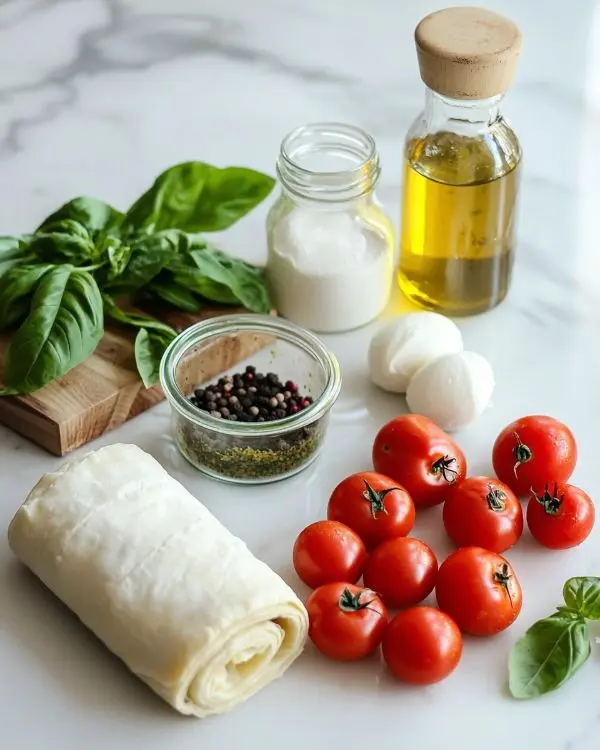 Tarte Express aux Tomates Cerises, Mozzarella et Pesto 2 Tarte aux tomates cerises sur lit de pesto