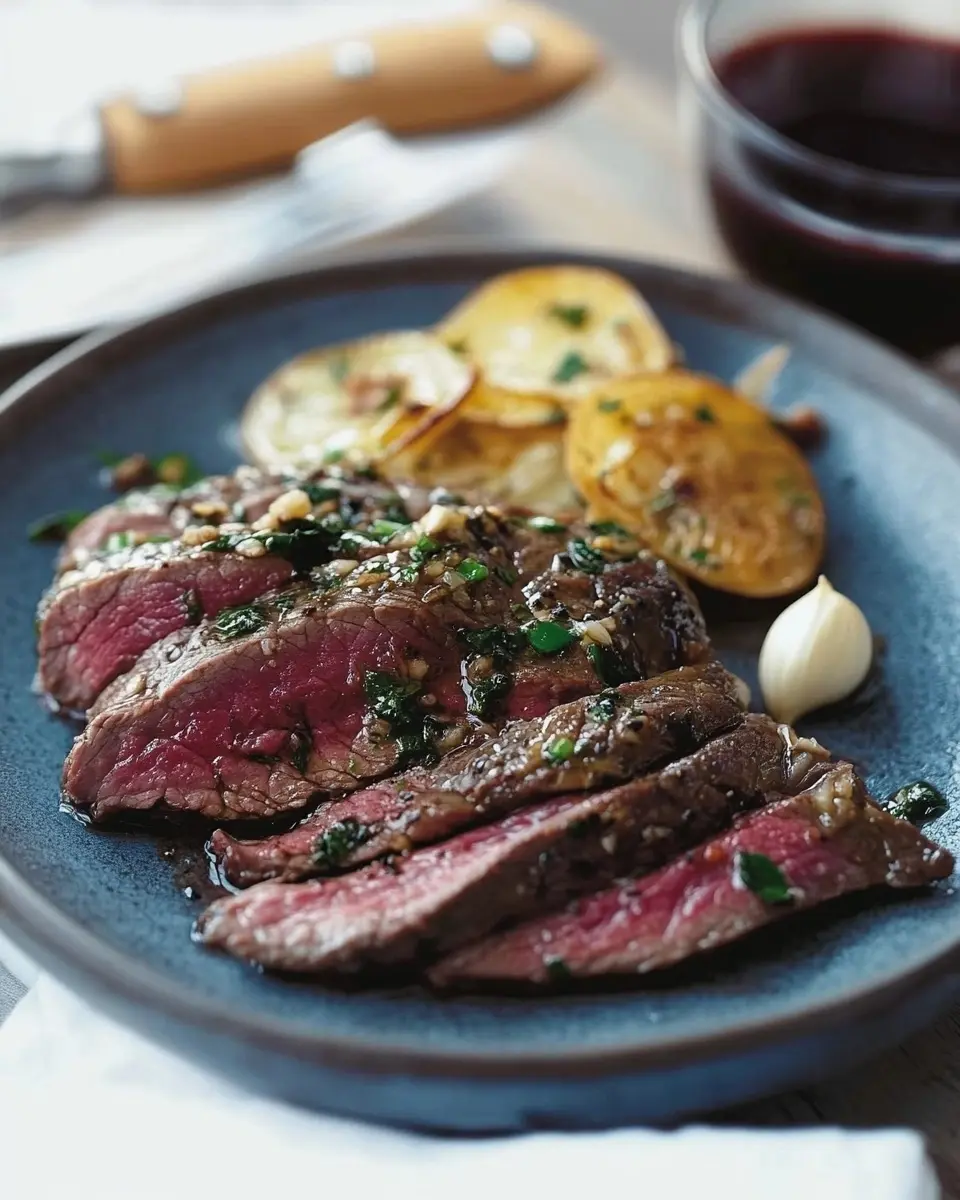 Bavette de Boeuf à l'Ail Parfumée 1 Bavette de boeuf à l'ail