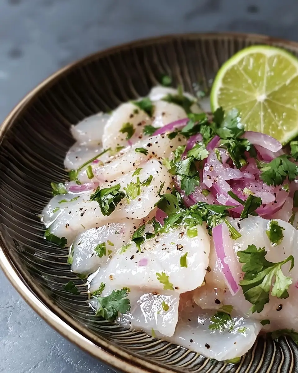 Ceviche de Daurade Onctueux 1 Ceviche de Daurade, Lait de Coco, Citron Vert et Coriandre