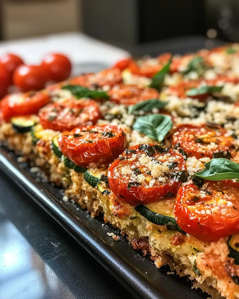 Crumble Salé de Tomates Cerises, Courgettes et Parmesan 1 Crumble Salé de Tomates Cerises, Courgettes et Parmesan