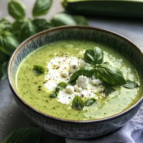 Gaspacho de Courgettes et Basilic Velouté 3 Gaspacho de Courgettes et Basilic avec un Nuage de Chèvre Frais