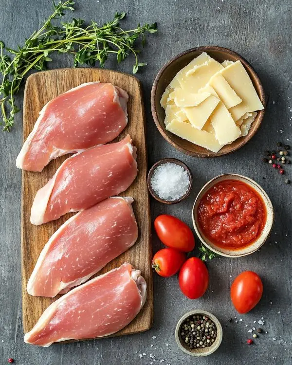 Blanc de Poulet au Four Gratinés à l'Italienne 2 Les ingrédient pour Escalope de poulet à l’italienne