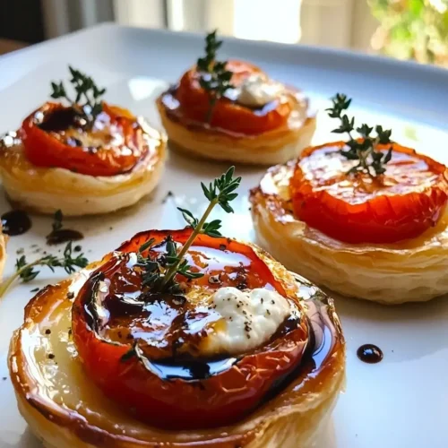 Mini-Tatins de Tomates Cerises Dorées 5 Mini-Tatins de Tomates Cerises, Chèvre et Thym