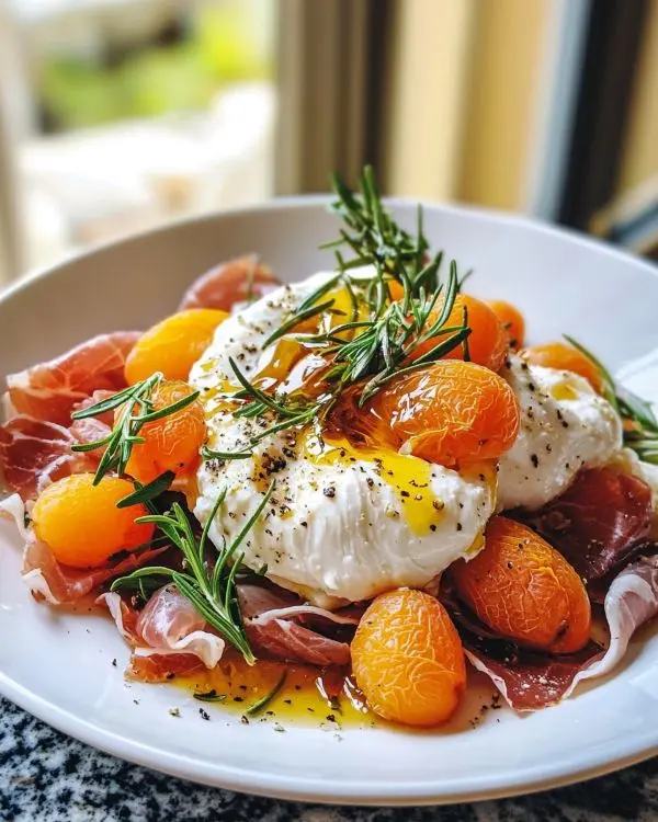Salade d'Abricots Rôtis au Romarin, Burrata et Jambon 4 Recette Salade d'Abricots Rôtis au Romarin, Burrata et Jambon de Parme