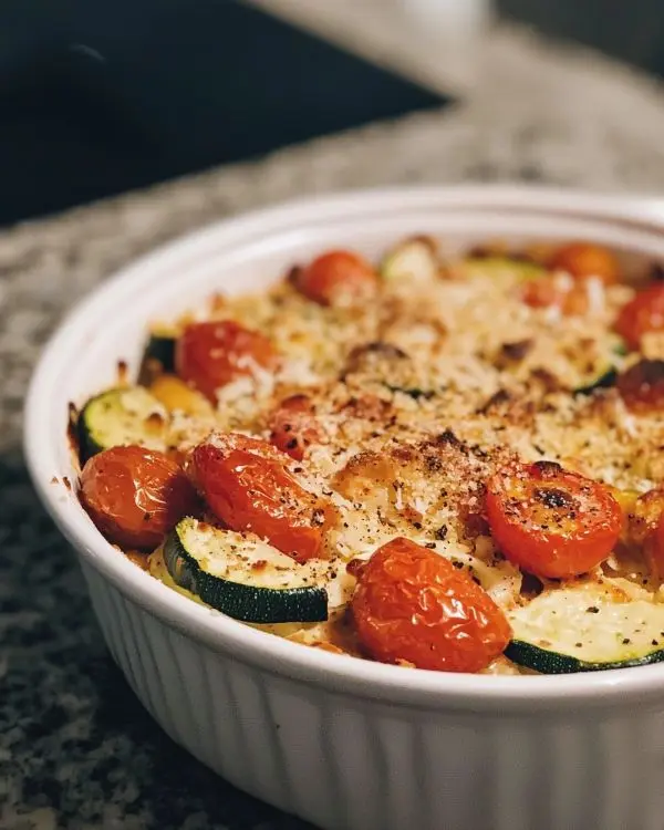 Crumble Salé de Tomates Cerises, Courgettes et Parmesan 4 Recette de Crumble Salé de Tomates Cerises, Courgettes et Parmesan
