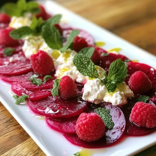 Carpaccio de Betterave Chioggia Sublime 5 Carpaccio de Betterave Chioggia, Chèvre et Framboises