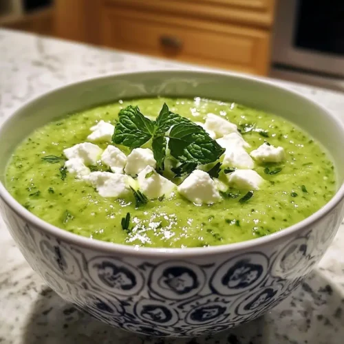 Gaspacho Vert aux Petits Pois, Menthe et Feta Émiettée 5 Gaspacho Vert aux Petits Pois, Menthe et Feta Émiettée