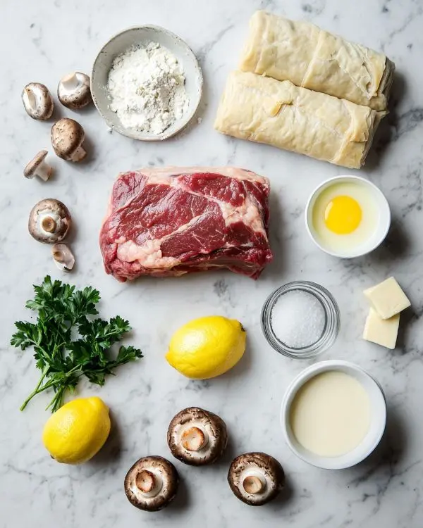 Rôti de Bœuf en Croûte Doré 2 Les ingrédients pour rôti en croûte