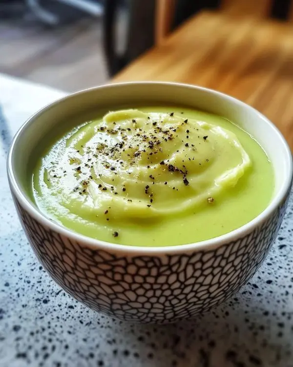 Velouté Glacé d'Avocat au Lait de Coco Crémeux 4 Velouté Glacé d'Avocat au Lait de Coco et Citron Vert, Pointe de Piment d'Espelette
