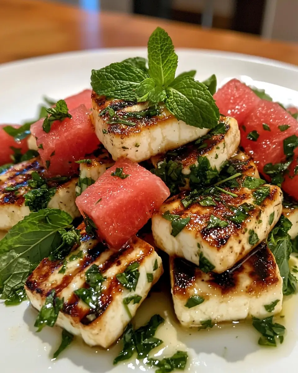 Salade Tiède de Halloumi Grillé Croustillante 1 Salade Tiède de Halloumi Grillé