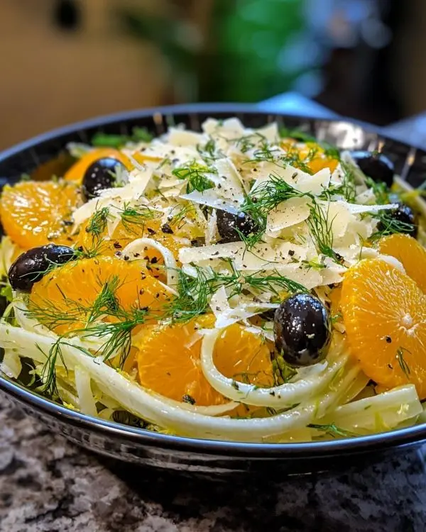 Salade de Fenouil, Orange et Parmesan Croquante 3 Salade de Fenouil L'orange et Parmesan