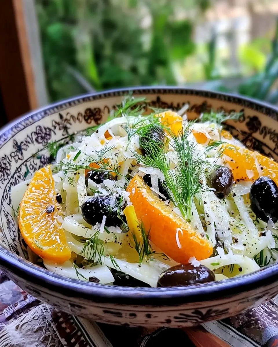 Salade de Fenouil, Orange et Parmesan Croquante 1 Salade de Fenouil, Orange et Parmesan