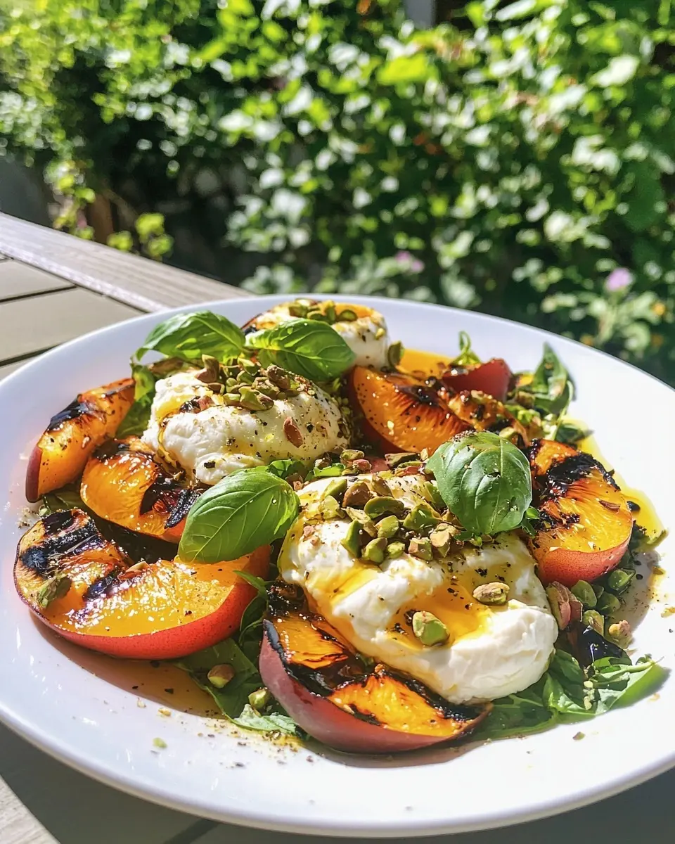Salade de Nectarines Grillées et Burrata Caramélisée 1 Salade de Nectarines Grillées et Burrata Exquise