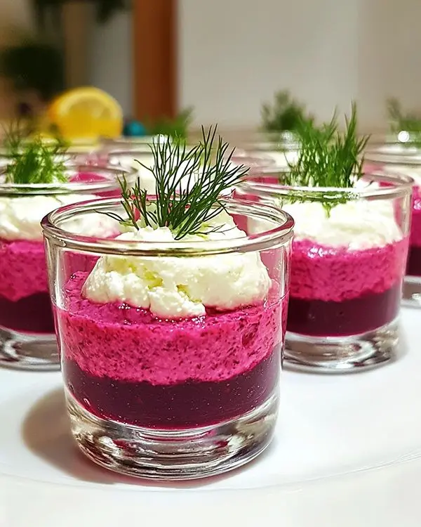Verrine Mousse de Feta et Betterave Sublime 4 Verrine Mousse de Feta