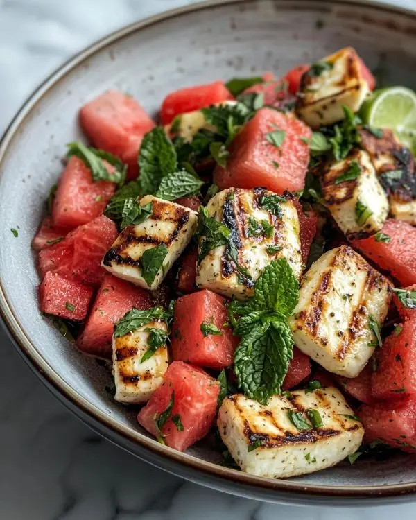 Salade Tiède de Halloumi Grillé Croustillante 4 recette de la Salade Tiède de Halloumi Grillé