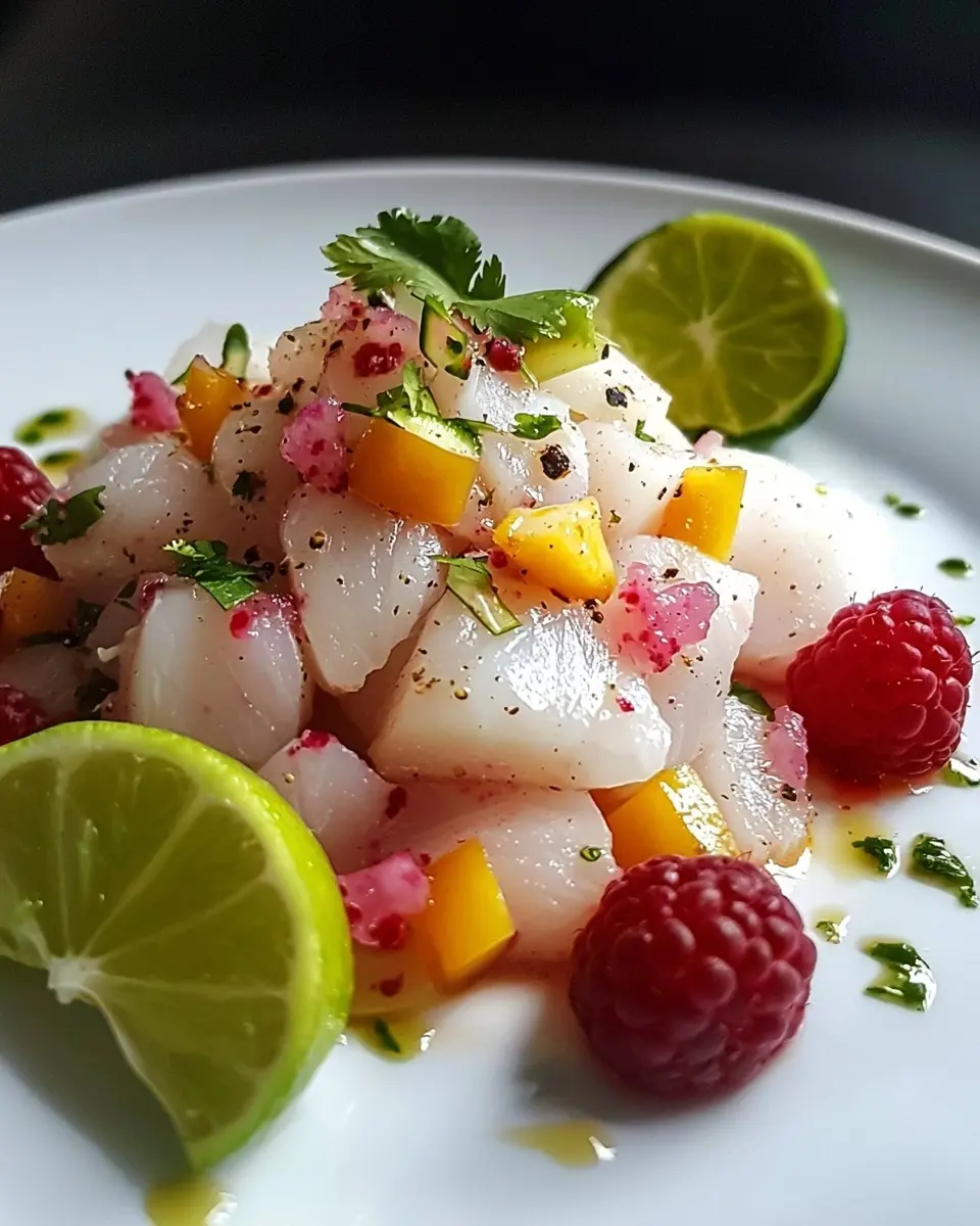 Ceviche de Bar au Litchi Exotique 1 Ceviche de Bar au Litchi