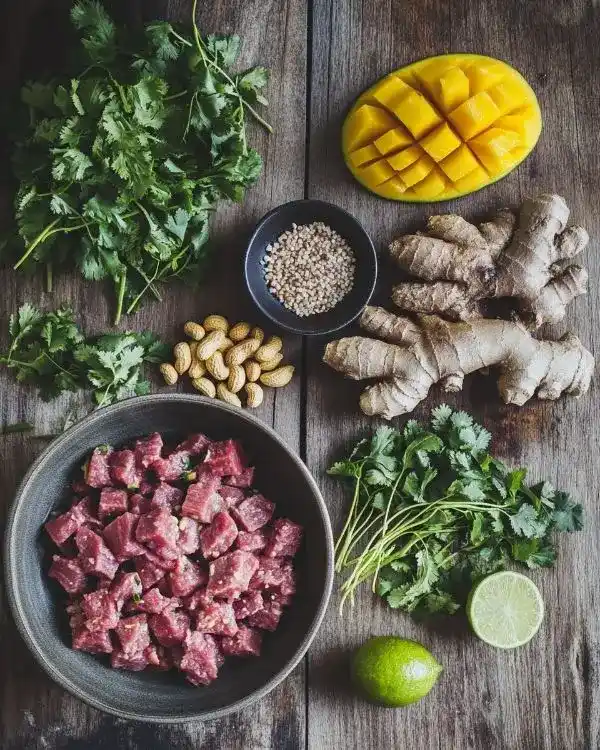 Tartare de Bœuf Façon Thaï 2 Les ingrédients pour Tartare de Bœuf Façon Thaï