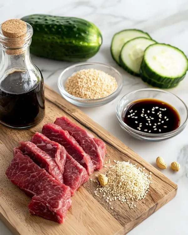 Tataki de Bœuf Mariné Soja-Gingembre Parfumé 2 Les ingrédients pour Tataki de Bœuf Mariné
