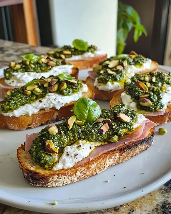 Tartines de Pain Grillé Ricotta Mortadelle 4 Recette Tartines de Pain Grillé