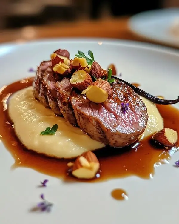 Tataki de Canard Laqué au Miel de Lavande 2 Recette Tataki de Canard Laqué au Miel de Lavande, Purée de Panais Vanillée & Noisettes