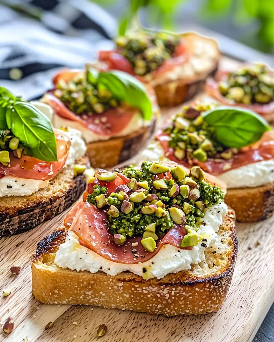 Tartines de Pain Grillé Ricotta Mortadelle 1 Tartines de Pain Grillé