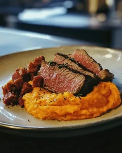 Tataki de Bœuf Purée de Patate Douce