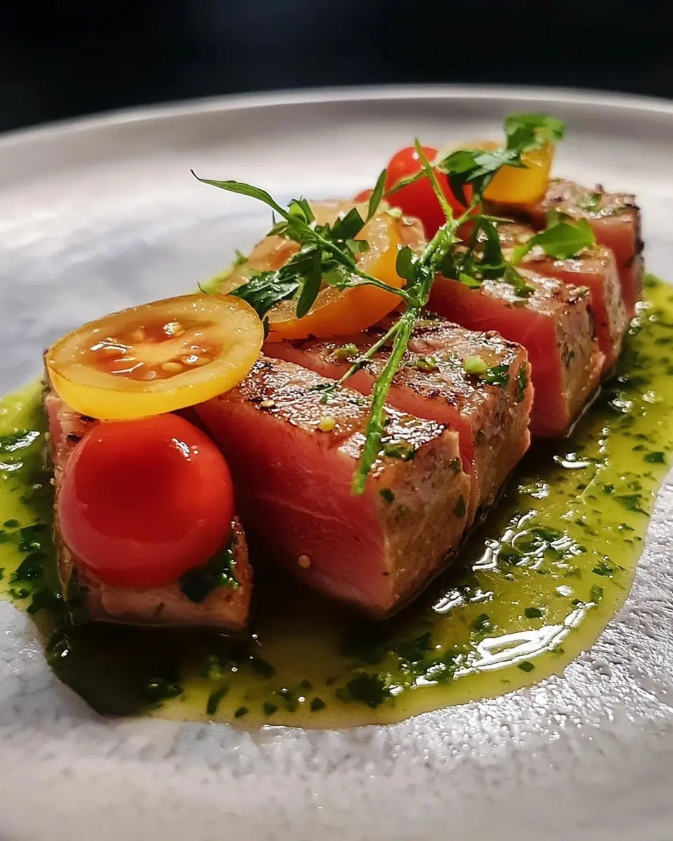 Tataki de Thon Rouge sur Gaspacho 1 Tataki de Thon Rouge sur Gaspacho