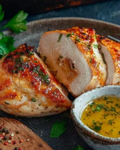 recette poulet blanc Rôti au beurre d’herbes