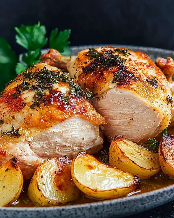 Recette Poulet Blanc Rôti au Beurre d'Herbes 3 recette poulet blanc