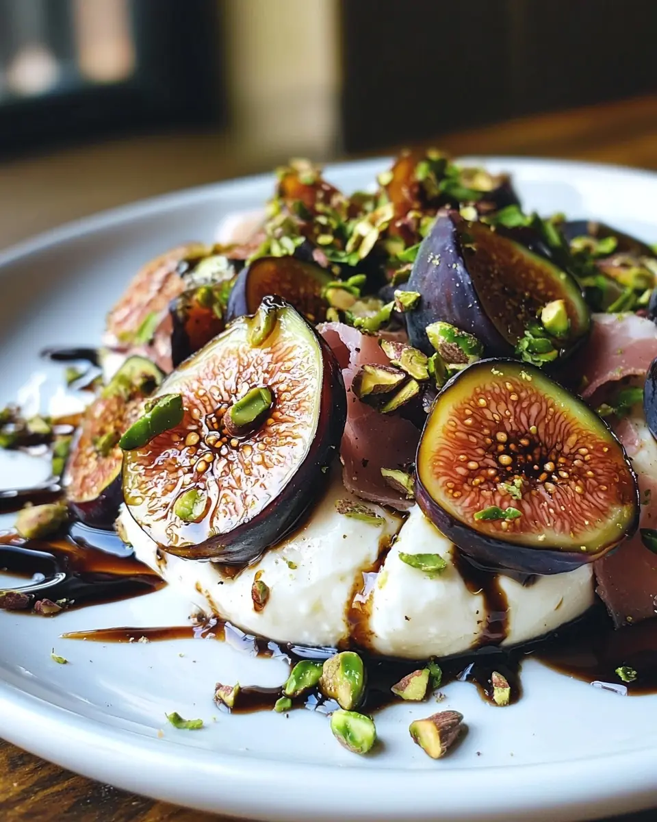 Burrata sur Figues Rôties Caramélisées 1 Burrata sur Figues Rôties