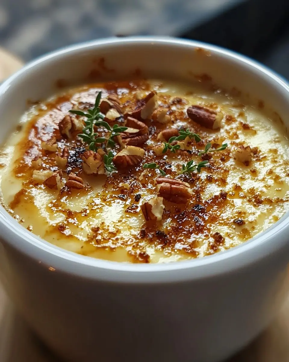 Crème Brûlée Salée au Gorgonzola Poire Rôtie 1 Crème Brûlée Salée au Gorgonzola Poire Rôtie