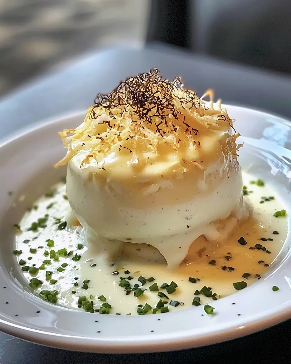 Flottante Salée à la Truffe Exquise 1 Flottante Salée à la Truffe sur Velouté de Panais