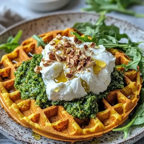 Gaufre de Patate Douce, Burrata, Pesto de Noisettes 5 Gaufre de Patate Douce