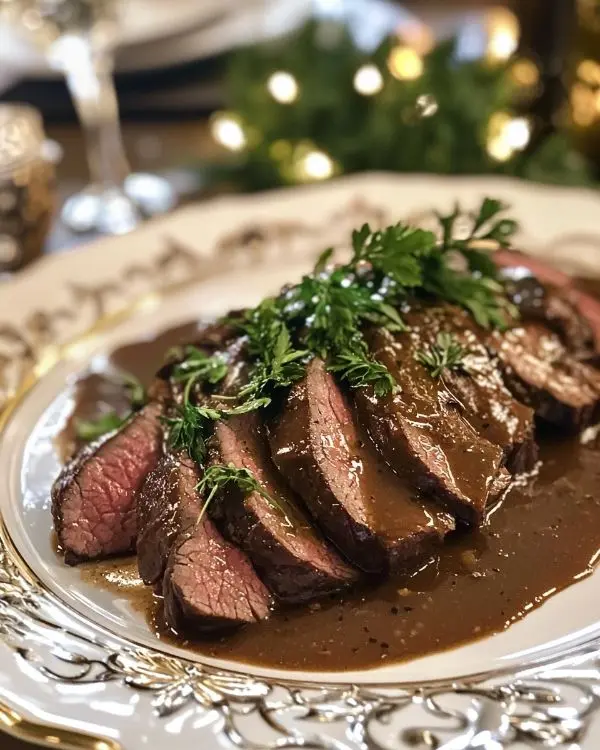 Recettes Langue de Bœuf 4 Langue de bœuf sauce madère servie - plat familial raffiné et traditionnel