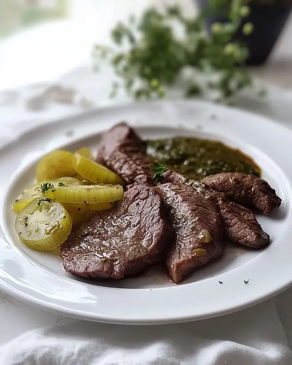 Recettes Langue de Bœuf 3 Langue de bœuf sauce piquante aux cornichons - accompagnement traditionnel français