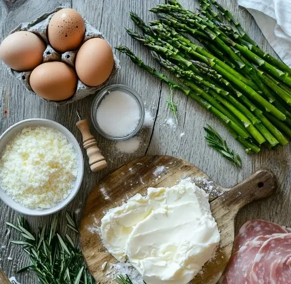 Crème Brûlée Salée au Parmesan et Pointes d’Asperges 2 Les ingrédients pour Crème Brûlée Salée au Parmesan et Pointes d’Asperges