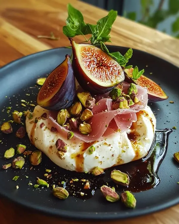 Burrata sur Figues Rôties Caramélisées 3 Recette Burrata sur Figues Rôties