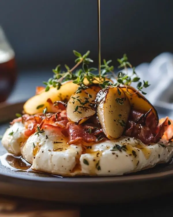 Burrata sur Poires Rôties au Thym Sublime 3 Recette Burrata sur Poires Rôties au Thym