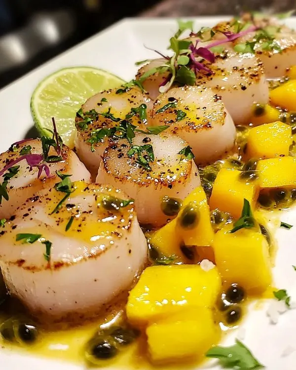 Carpaccio de Saint-Jacques Vinaigrette Mangue-Passion 3 Recette Carpaccio de Saint-Jacques Vinaigrette Mangue
