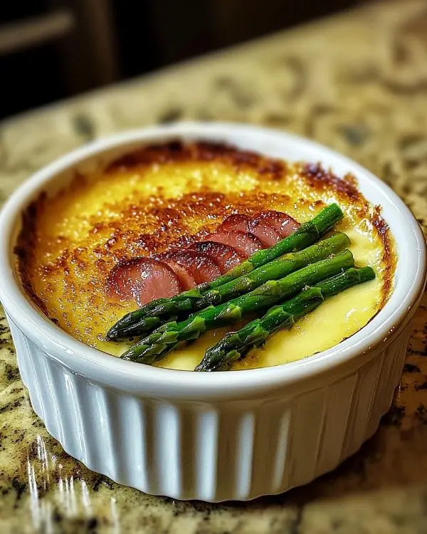 Crème Brûlée Salée au Parmesan et Pointes d’Asperges 4 Recette Crème Brûlée Salée au Parmesan et Pointes d’Asperges
