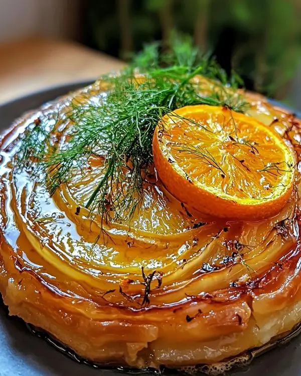 Tarte Tatin de Fenouil Confit à l’Orange 3 Tarte Tatin de Fenouil Confit à l'Orange & Chèvre Cendré