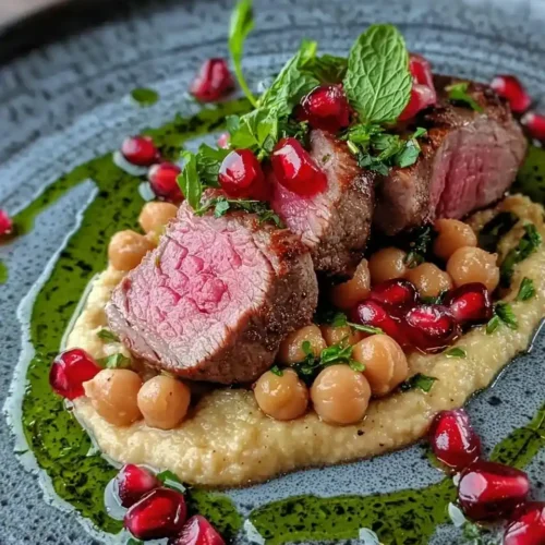 Tataki d'Agneau Purée de Pois Chiches 5 Tataki d'Agneau