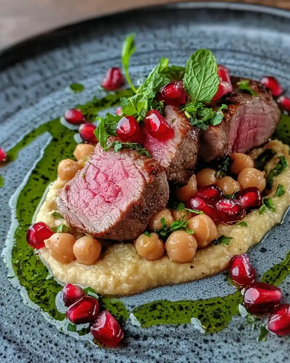 Tataki d'Agneau Purée de Pois Chiches 1 Tataki d'Agneau