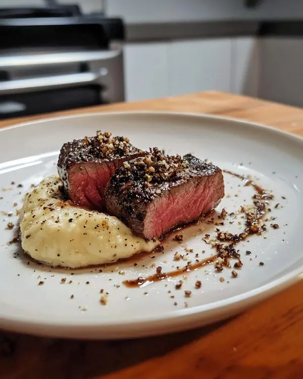 Tataki de Bœuf Purée de Panais à la Truffe 4 Tataki de Bœuf Purée de Panais à la Truffe & Crumble de Parmesan