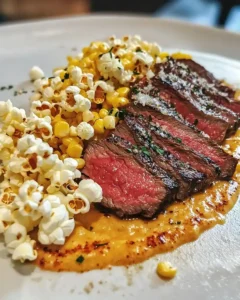 Tataki de Bœuf et Crème de Maïs Brûlé