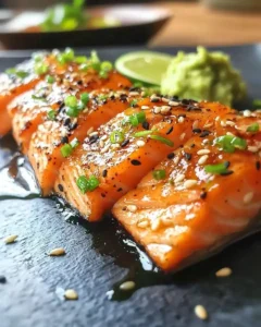 Tataki de Saumon Laqué Miel-Gingembre