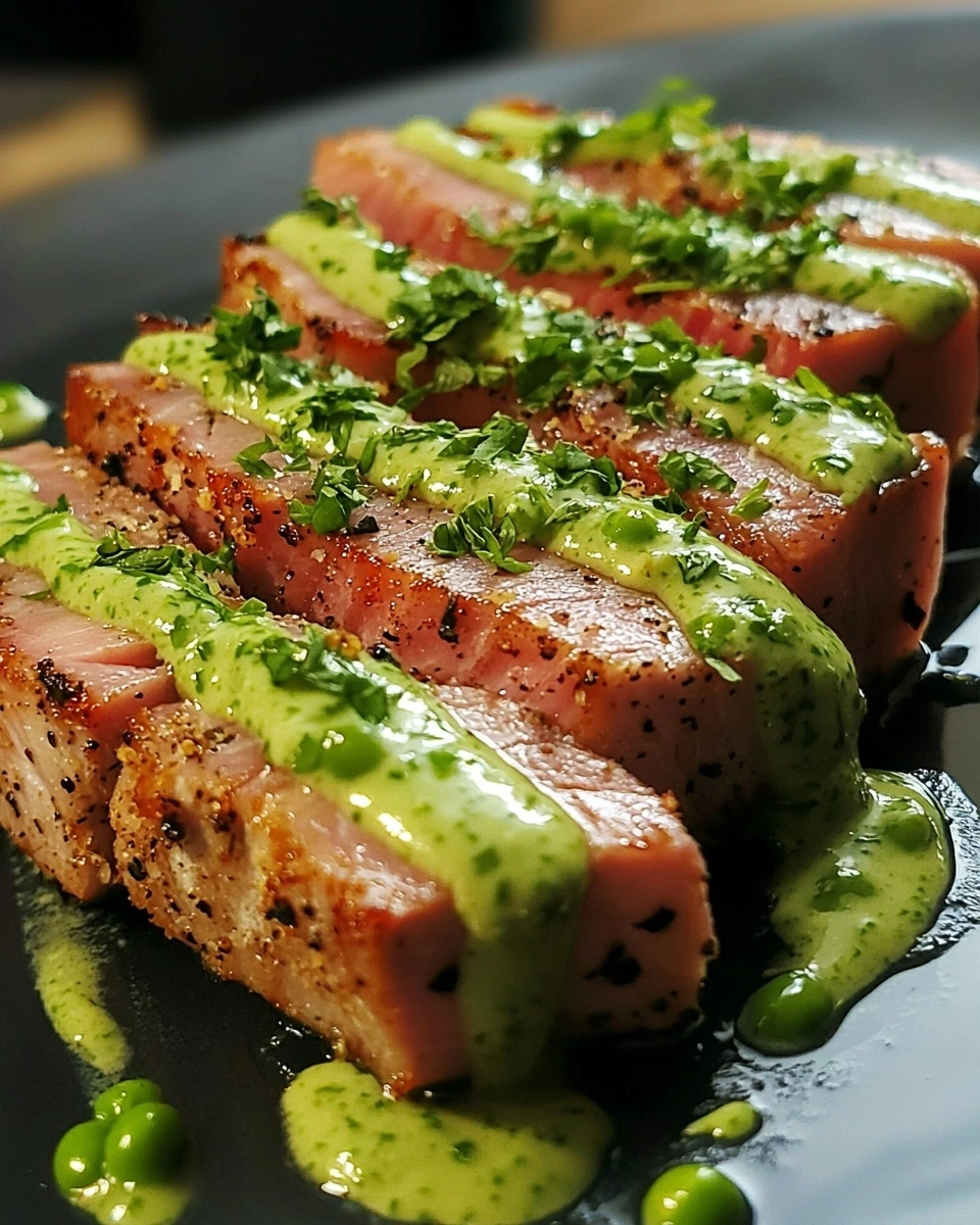 Tataki de Thon Crème de Petits Pois Fondant 1 Tataki de Thon Crème de Petits Pois